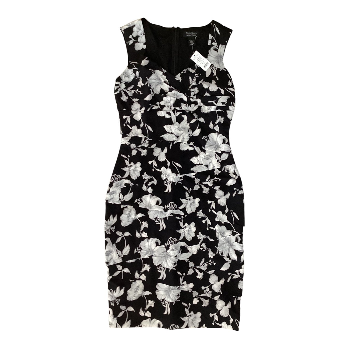 Dress Casual Midi By White House Black Market In Black & Grey, Size:6