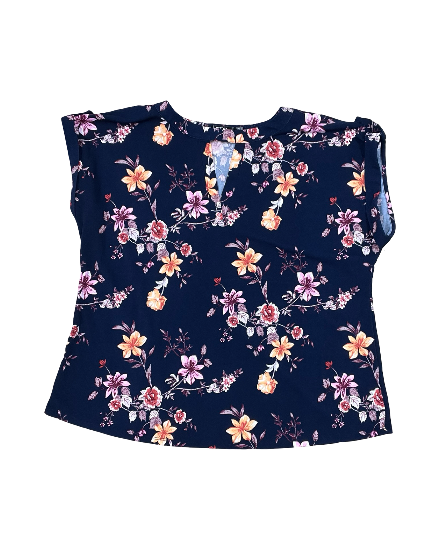 Top Sleeveless By Cure In Navy, Size:1X
