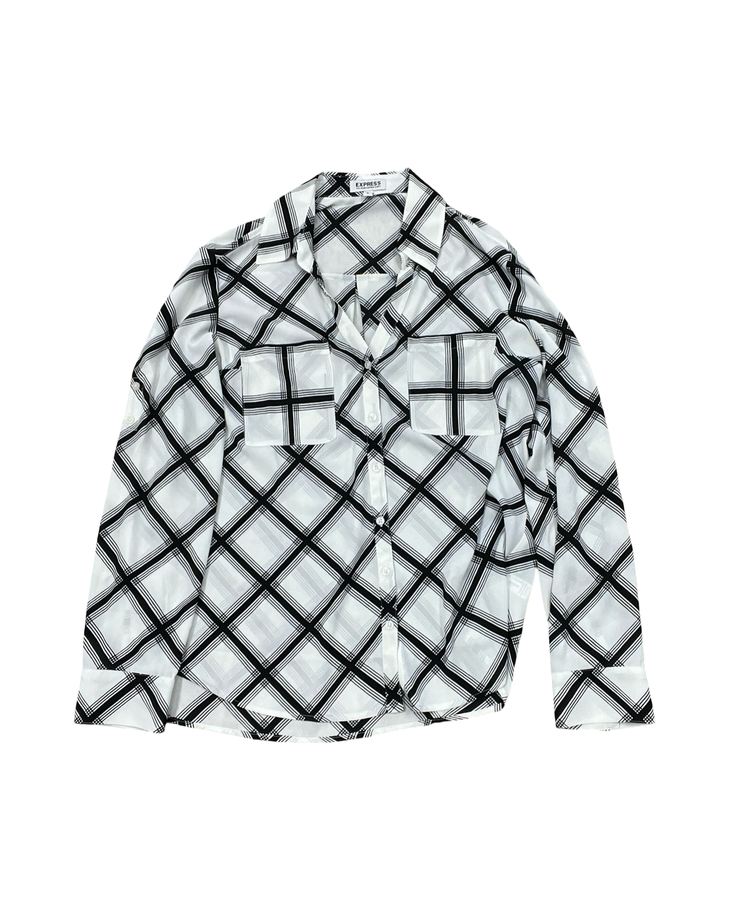 Blouse Ls By Express In White, Size:L