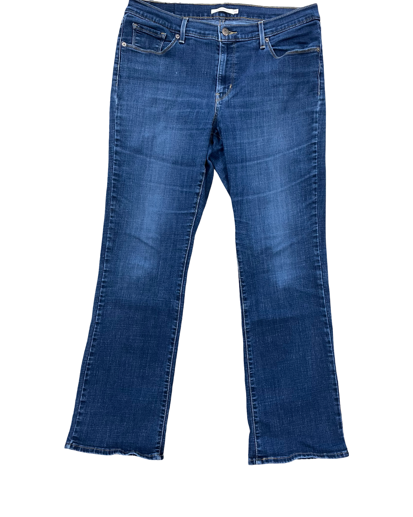 Jeans Boot Cut By Levis In Blue Denim, Size:14