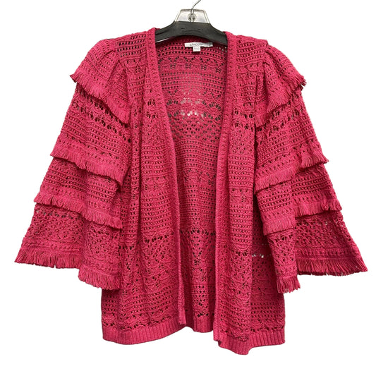Sweater Cardigan By Chicos In Pink, Size:M
