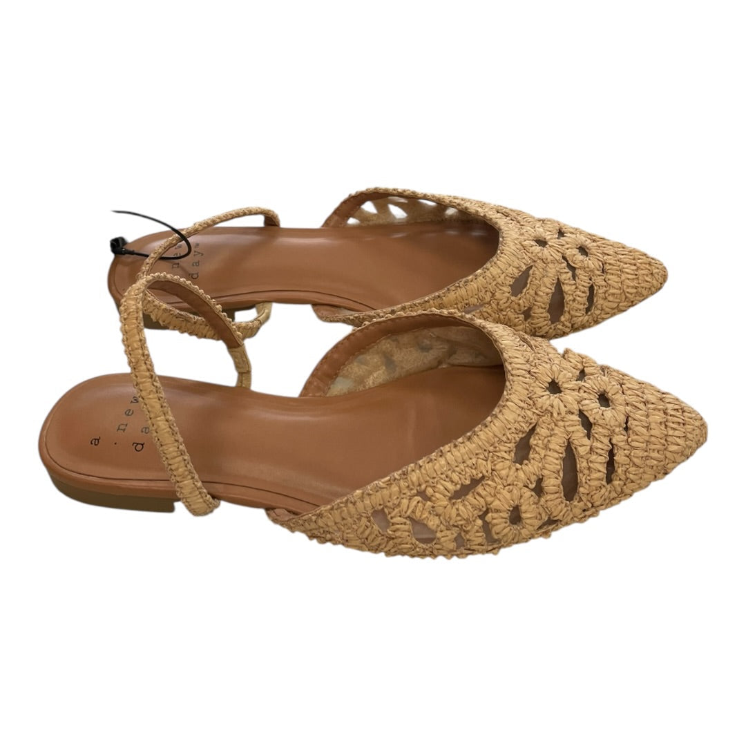 Shoes Flats By A New Day In Tan, Size:8