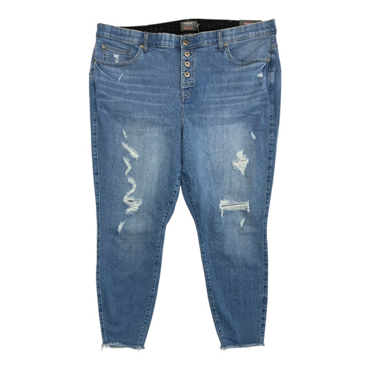 Pants Cropped By Torrid In Blue Denim, Size:24