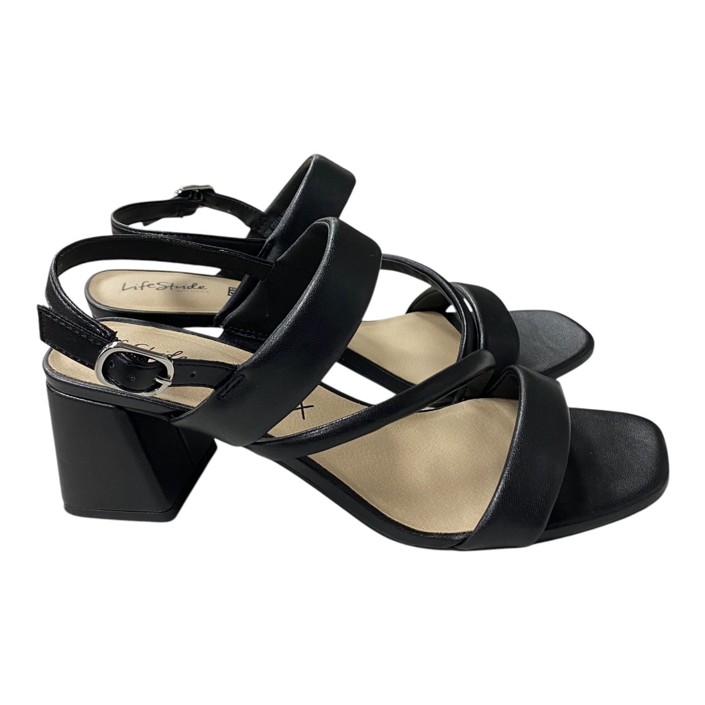 Sandals Heels Block By Life Stride In Black, Size:10