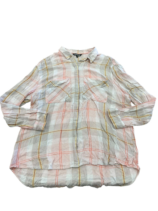Top Ls By Express In Pink & Yellow, Size:Xl