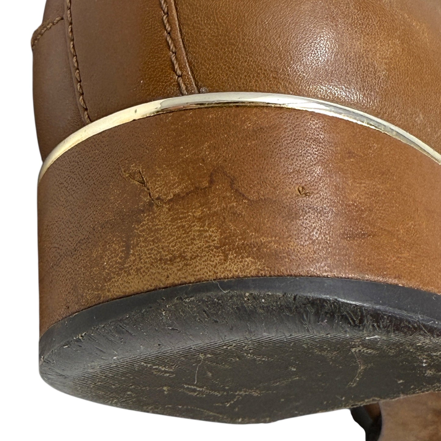 Sofia Leather Riding Boots Designer By Tory Burch In Tan, Size: 7.5