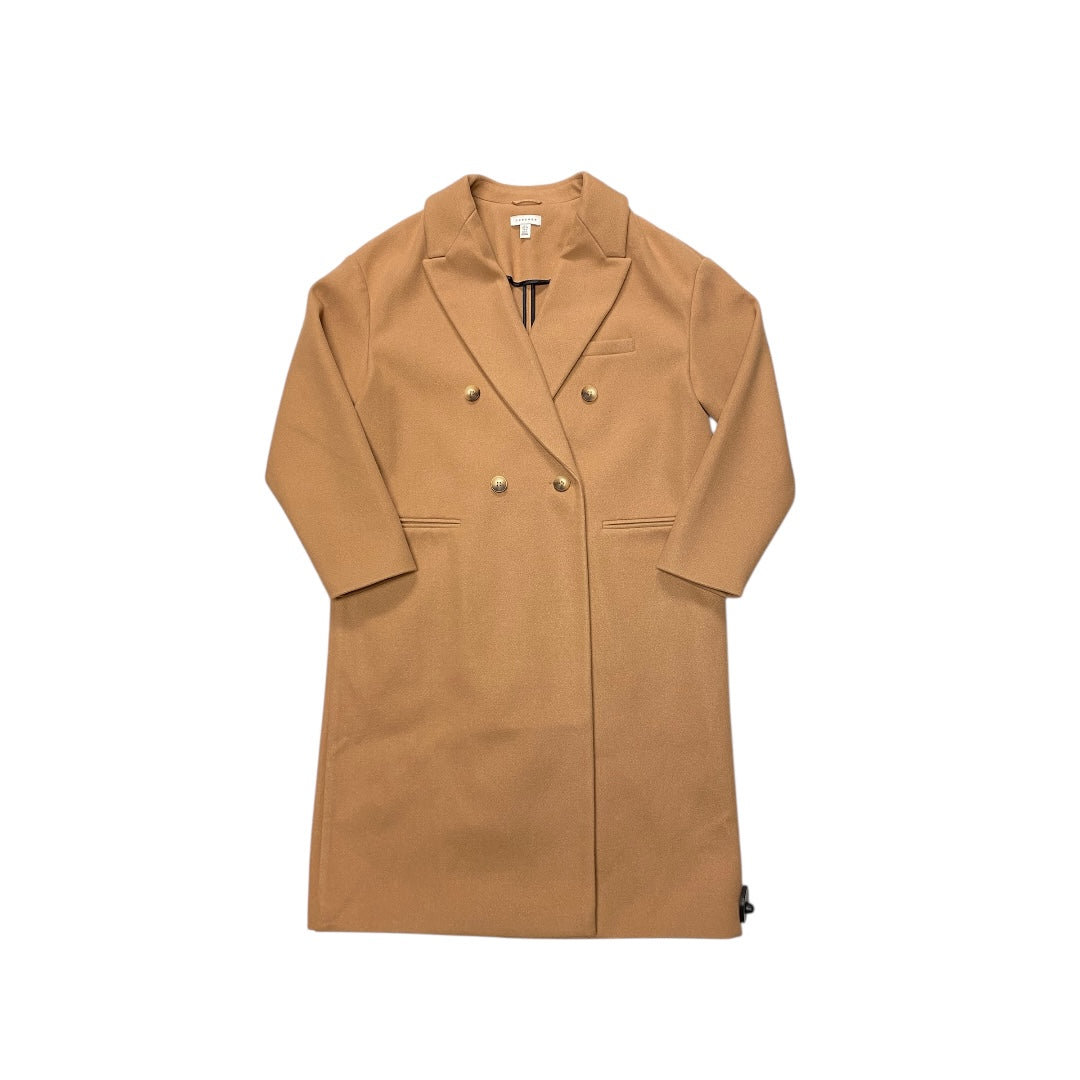 Coat Peacoat By Topshop In Brown, Size:L