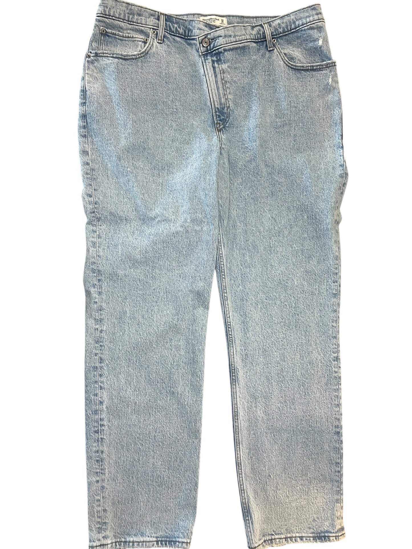 Jeans Wide Leg By Abercrombie And Fitch In Blue Denim, Size:18