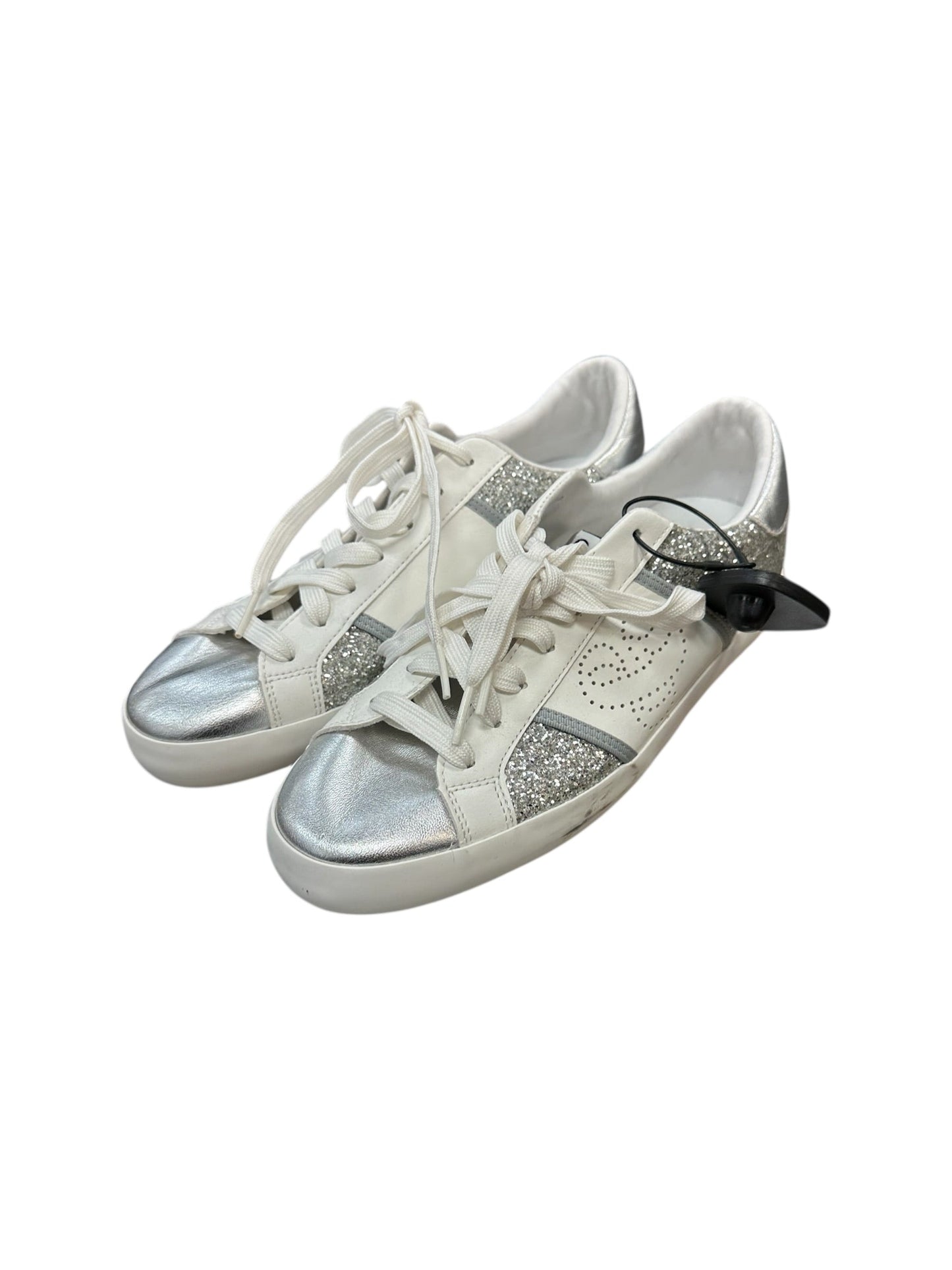 Shoes Flats By Sam And Libby In Silver & White, Size:9