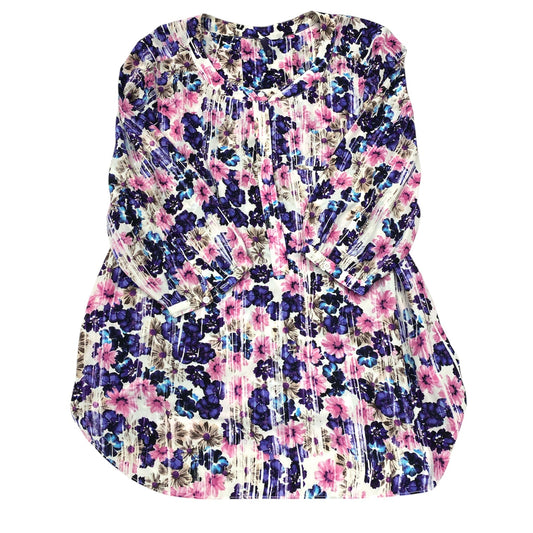 Top 3/4 Sleeve By Not Your Daughters Jeans In Floral Print, Size:L