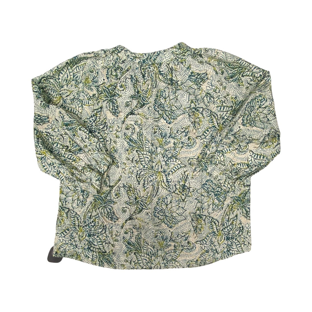 Top 3/4 Sleeve By Cmc In Green & Tan, Size:M