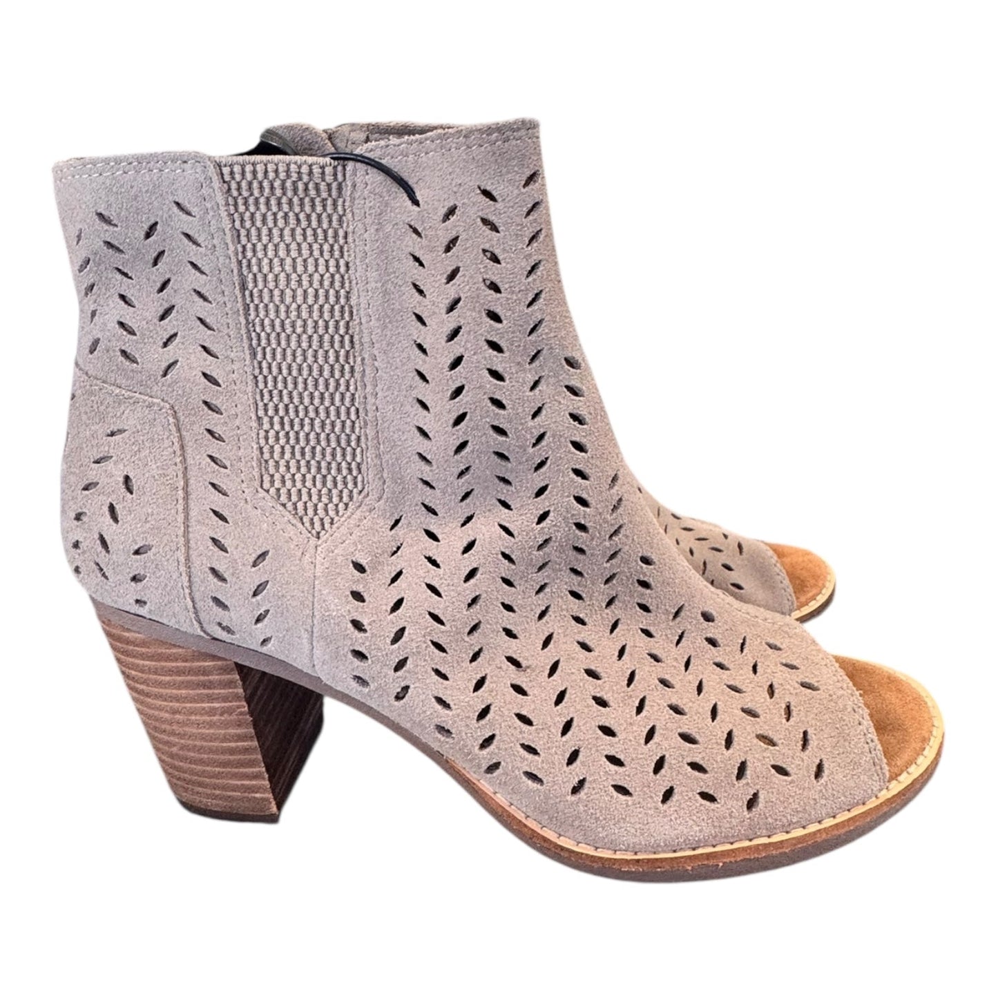 Sandals Heels Block By Toms In Beige, Size:8.5