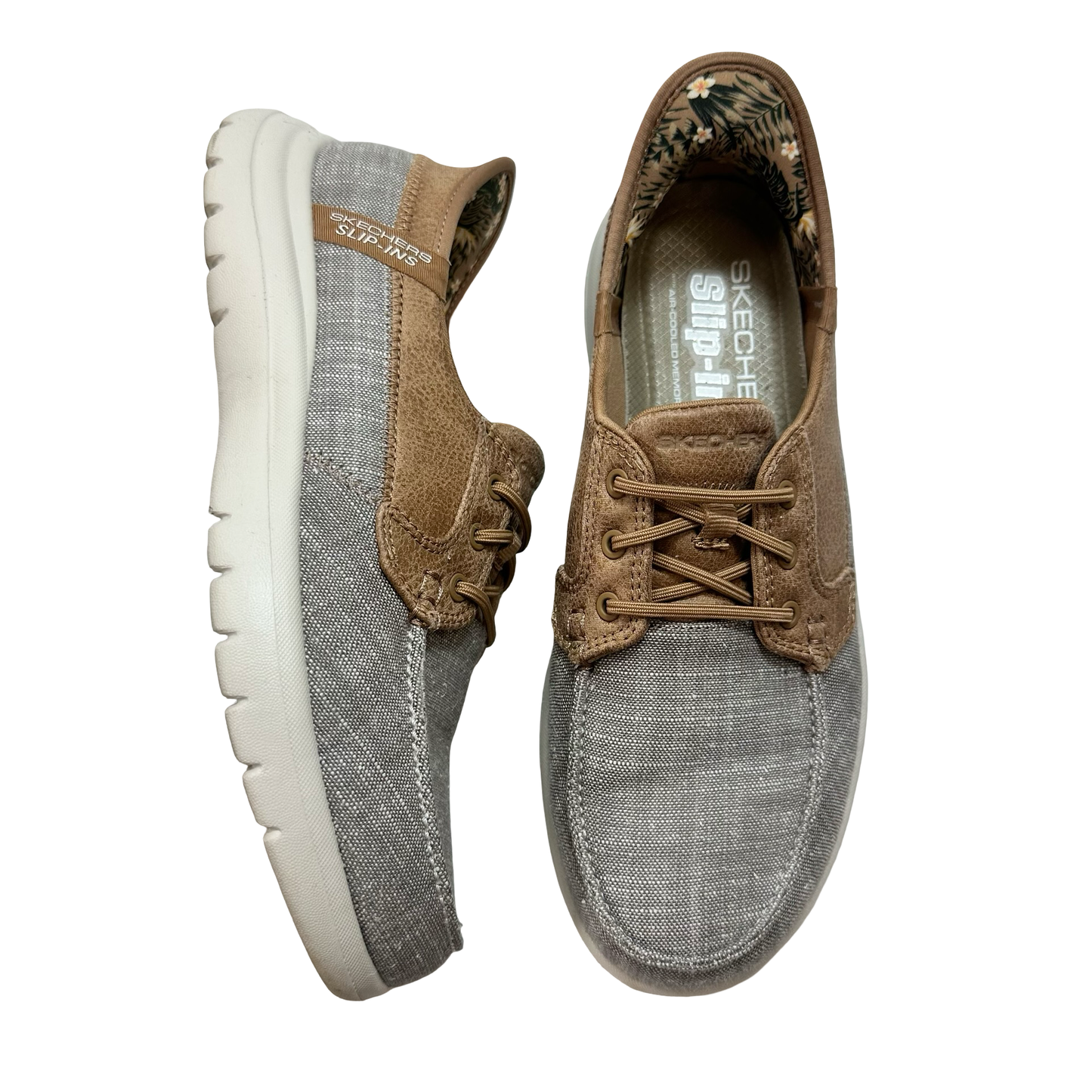 Shoes Flats By Skechers In Brown & Cream, Size: 7.5