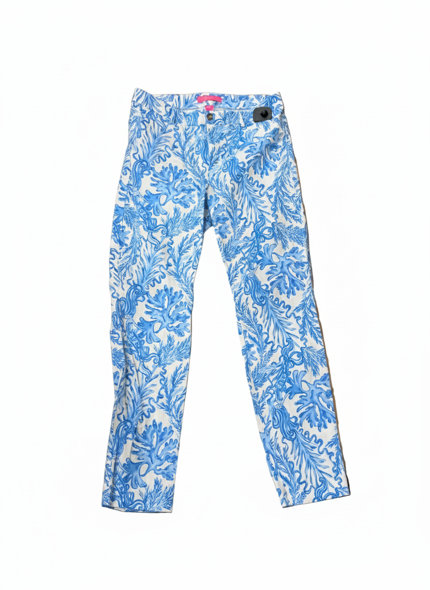 Pants Designer By Lilly Pulitzer In Blue & White, Size:10
