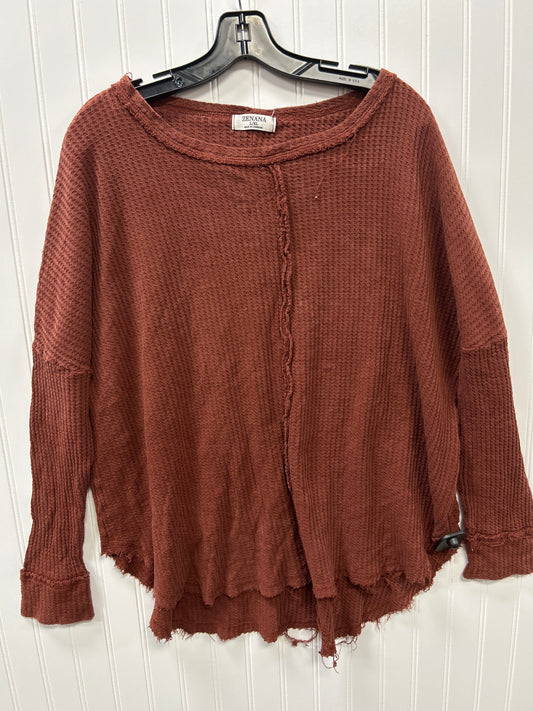 Top Ls By Zenana Outfitters In Brown, Size:Xl
