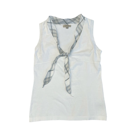 Top Sleeveless Luxury Designer By Burberry In White, Size:L