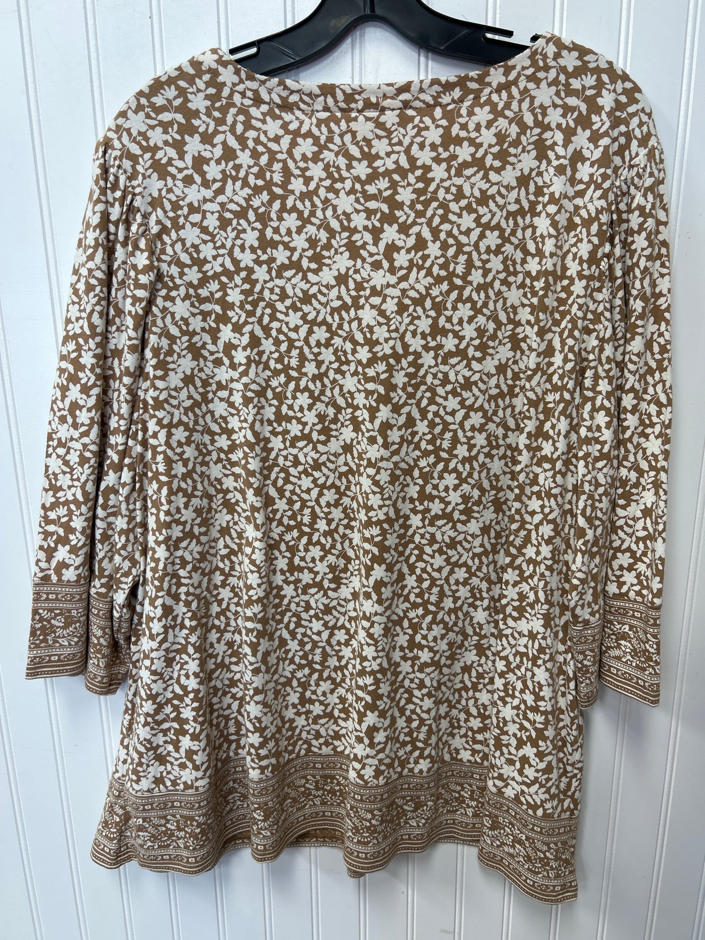 Top Ls By J. Jill In Cream & Tan, Size:2X