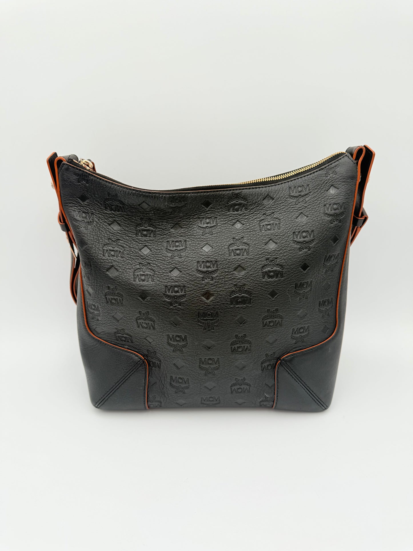 Handbag Luxury Designer By Mcm In Black, Size:Medium