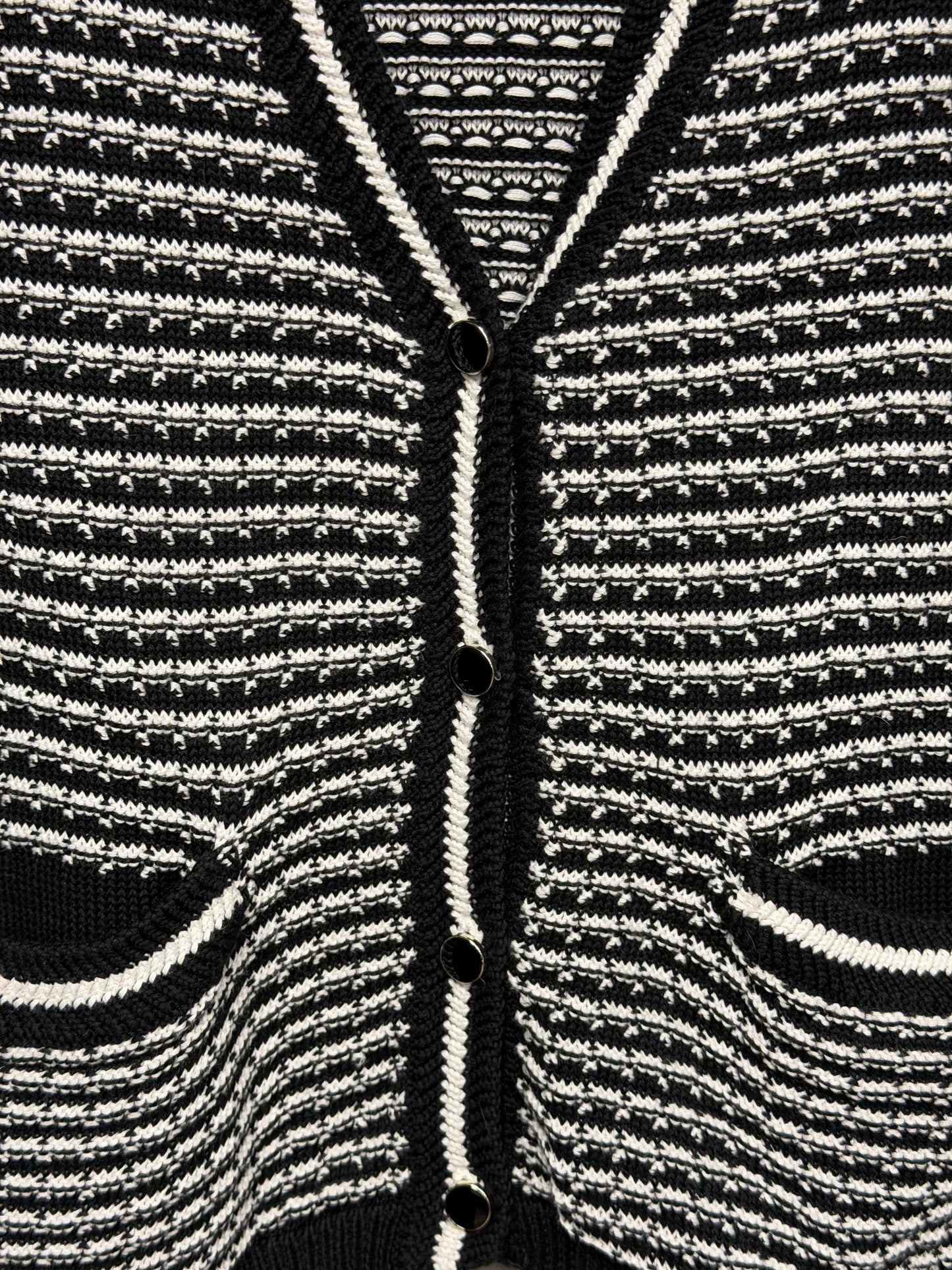 Top Sleeveless By Evereve In Black & White, Size: L