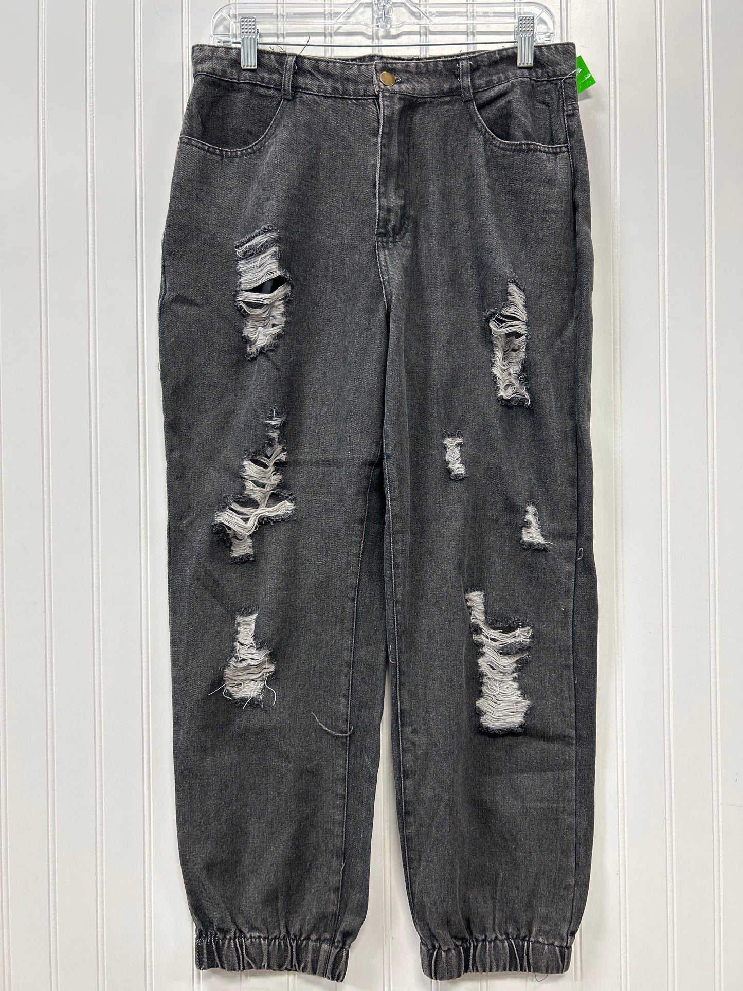 Jeans Straight By Hyfve In Black Denim, Size:L