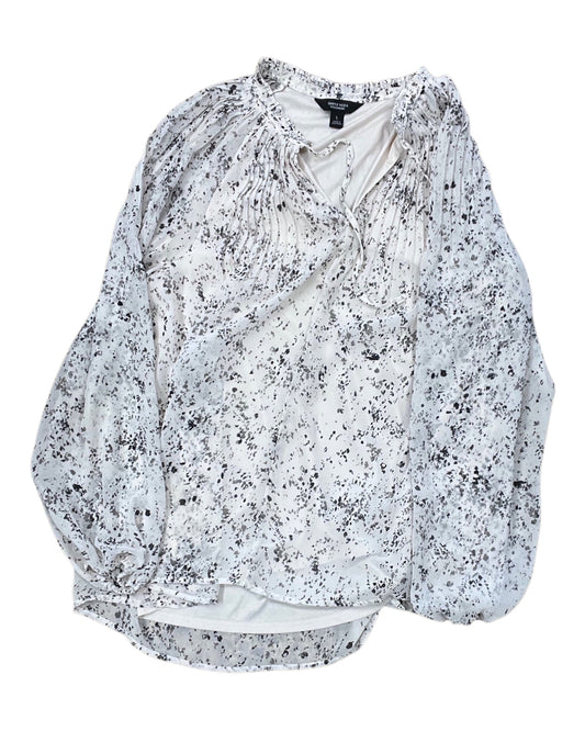 Top Ls By Simply Vera In Cream & Grey, Size:L