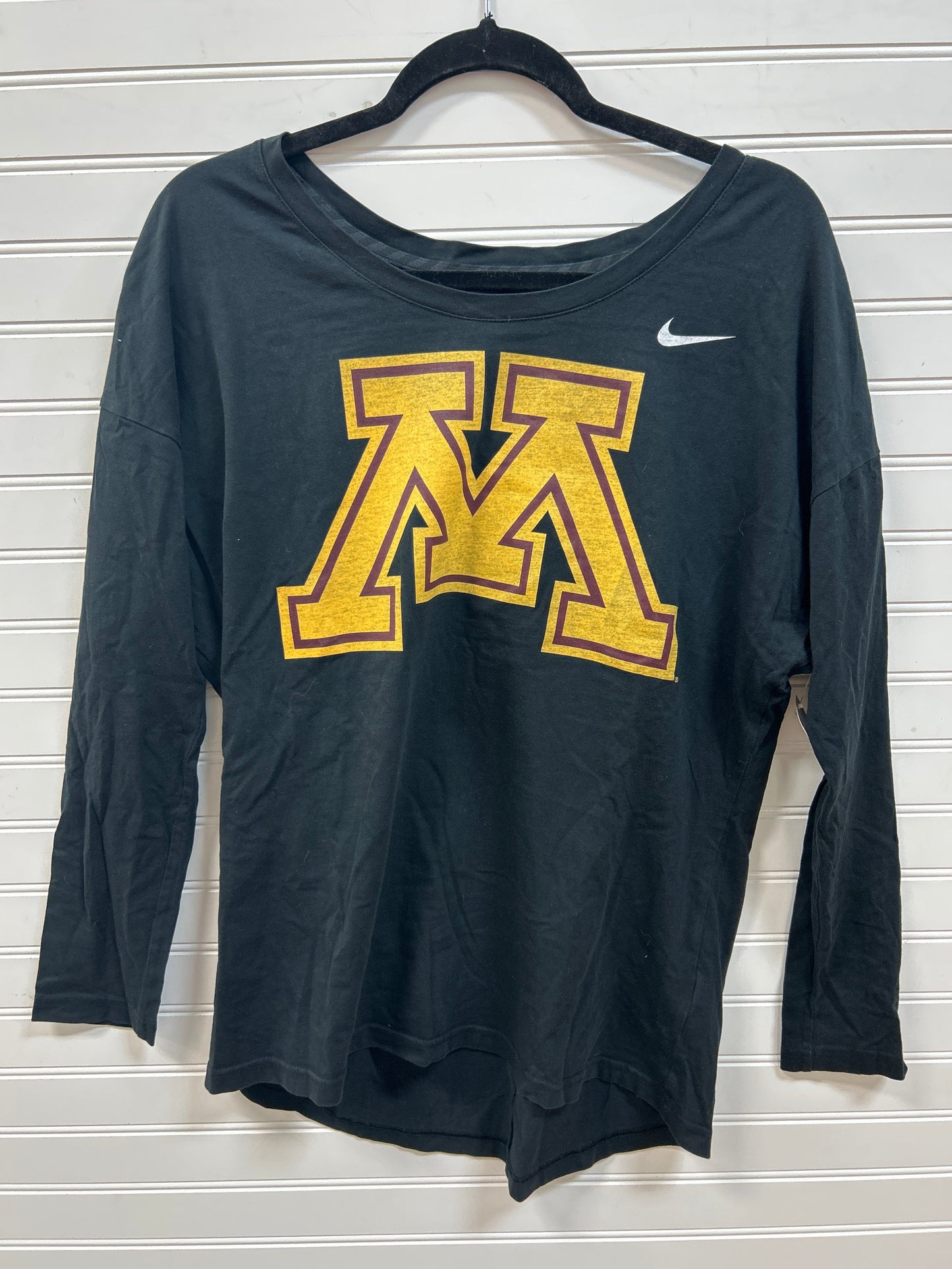 Athletic Top Ls Crewneck By Nike Apparel In Black, Size:L