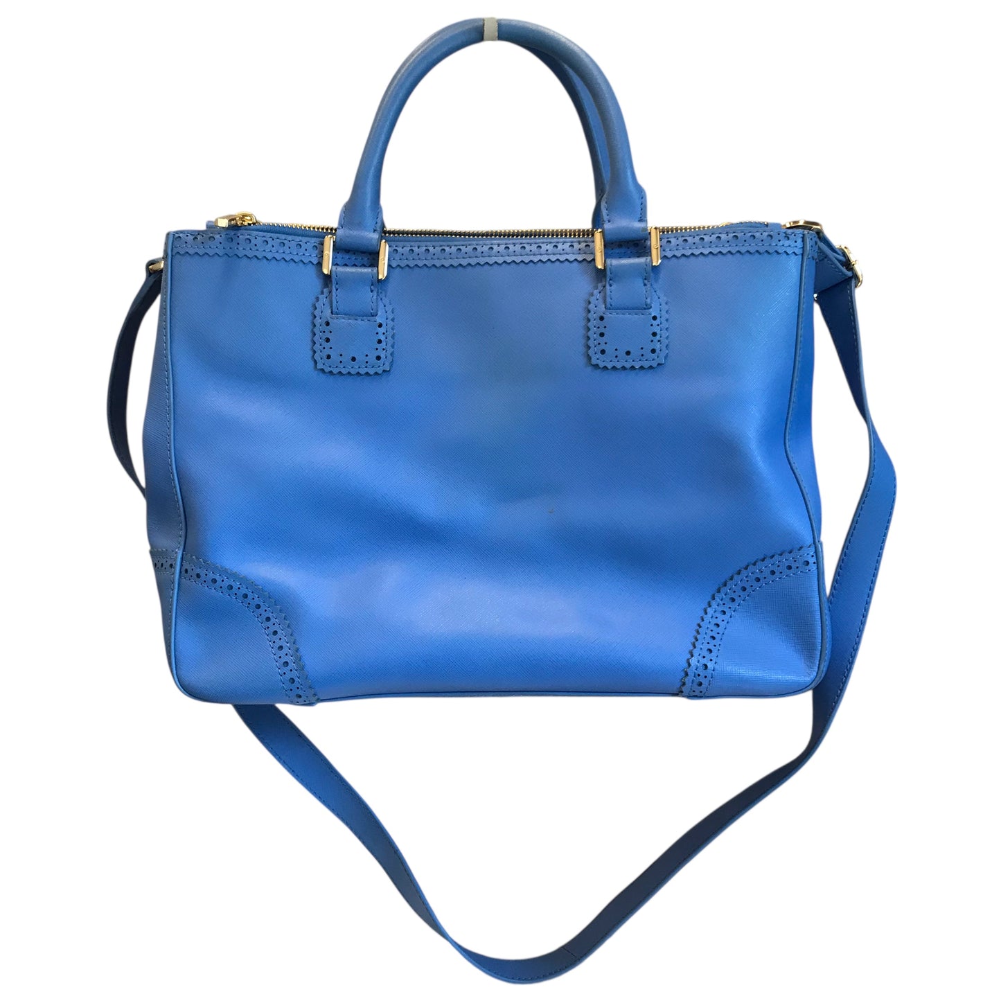 Handbag Designer By Tory Burch In Blue, Size:Large