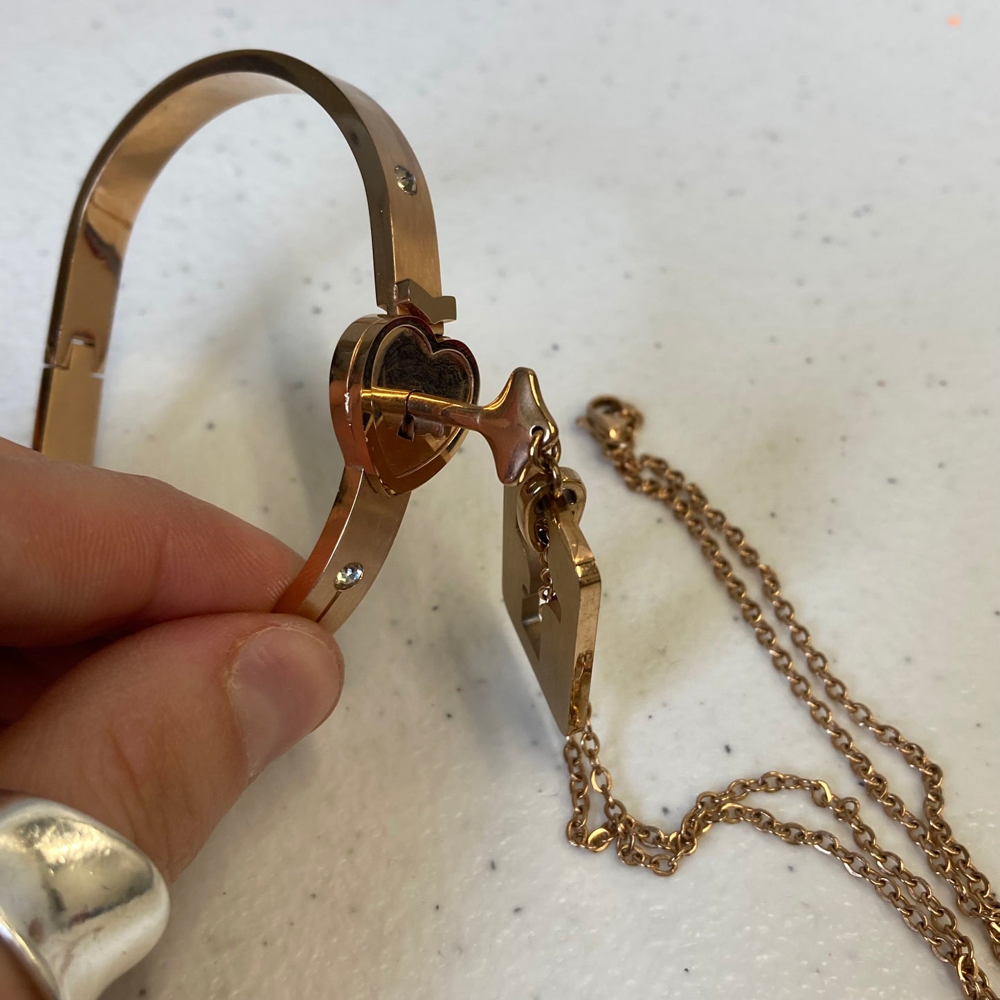 Necklace Charm In Rose Gold, Size:02 Piece Set