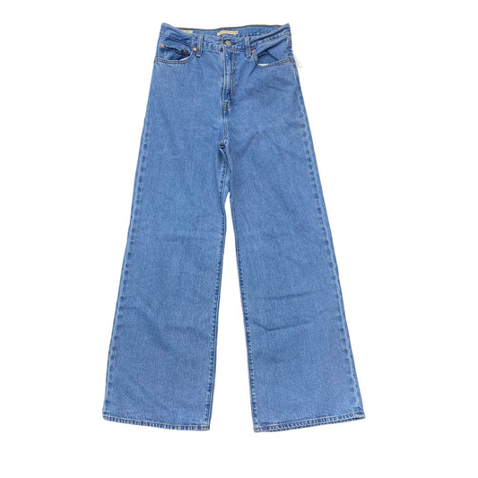 Jeans Wide Leg By Levis In Blue Denim, Size:6