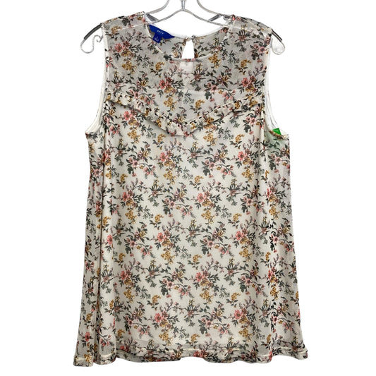 Top Sleeveless By Apt 9 In Floral Print, Size:L