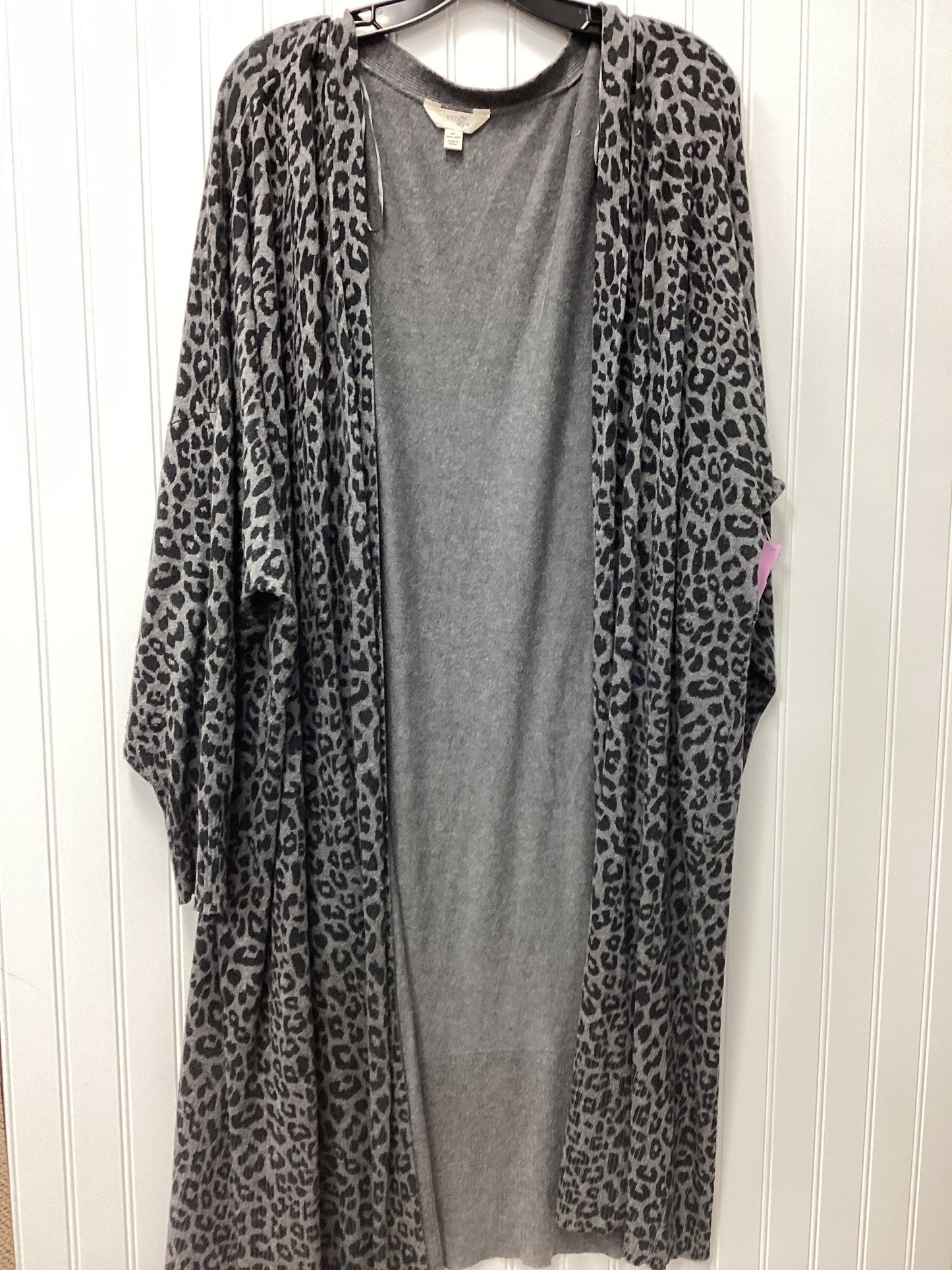 Cardigan By Terra & Sky In Animal Print, Size:4X