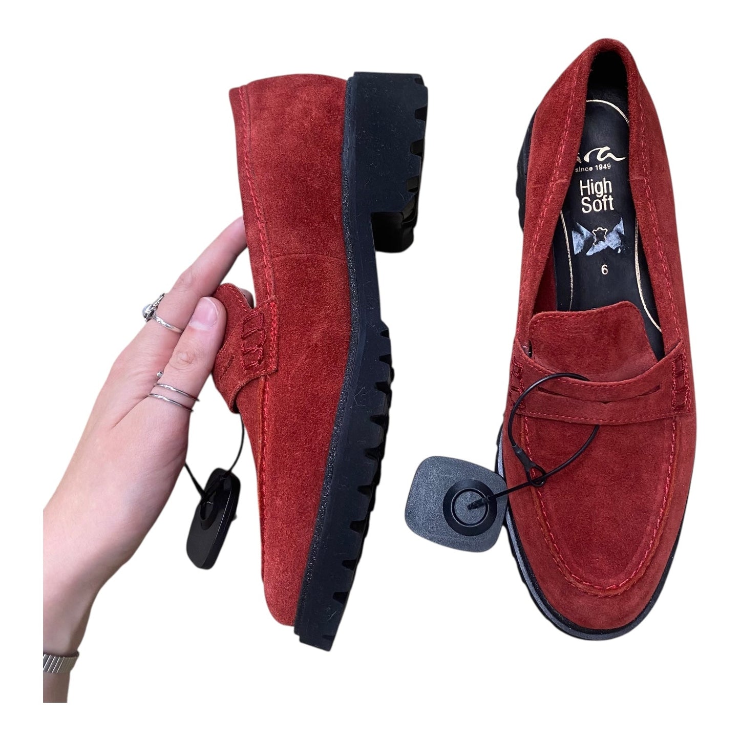 Shoes Heels Block By High Soft In Red, Size:6