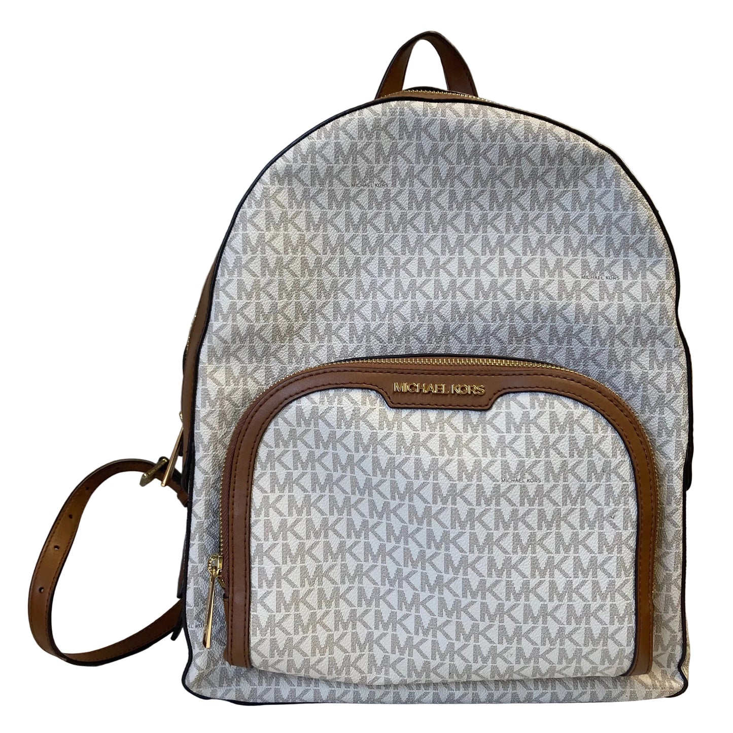 Backpack Designer By Michael Kors In Brown & White, Size:Large