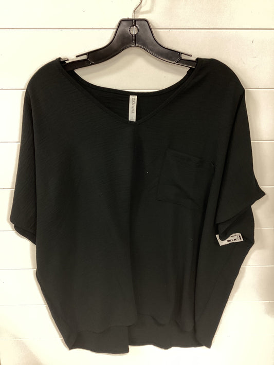 Top Ss By Zenana Outfitters In Black, Size:L