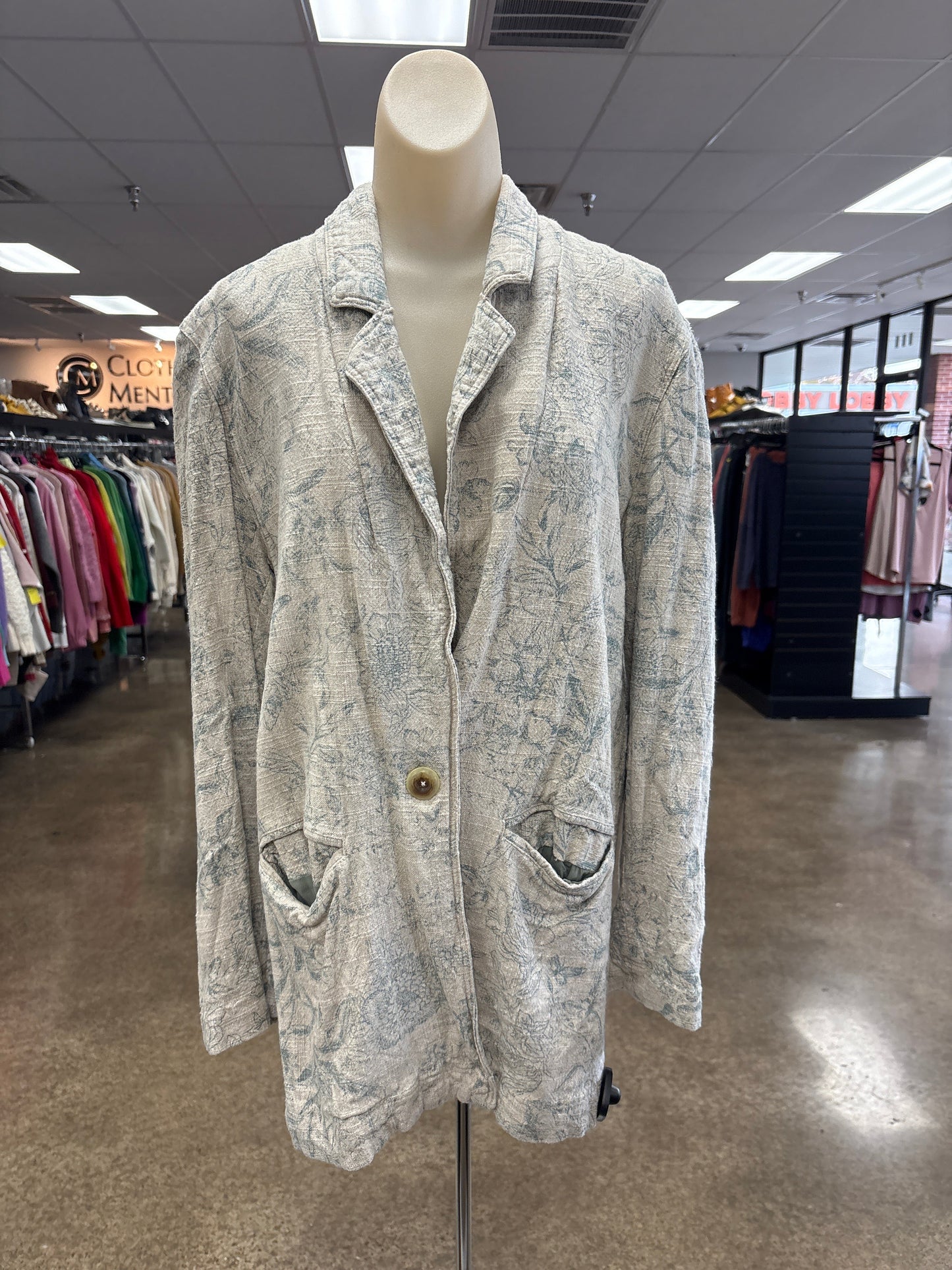 Blazer By We The Free In Cream & Green, Size:S