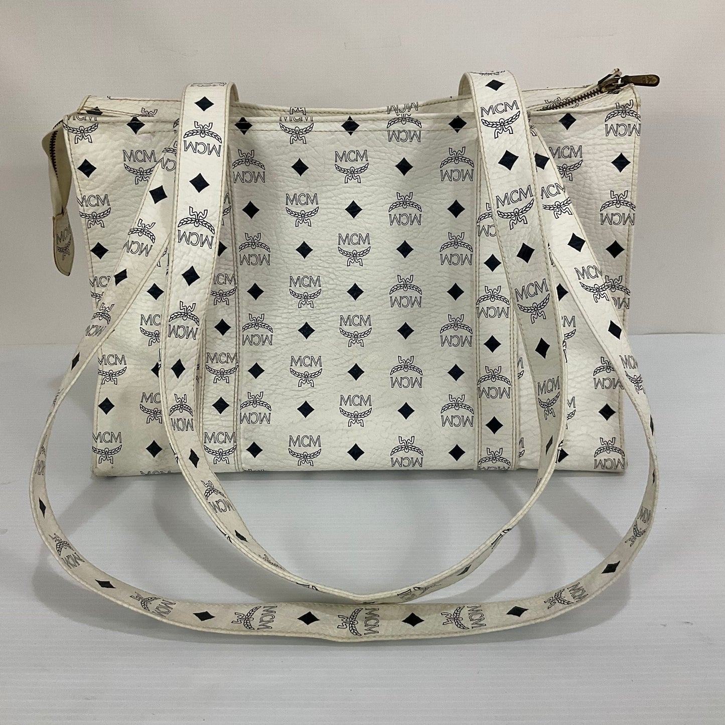 Crossbody Luxury Designer By Mcm In White, Size:Large