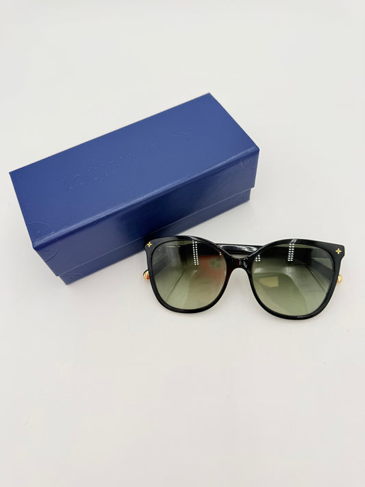 Sunglasses Luxury Designer By Louis Vuitton In Black & Gold