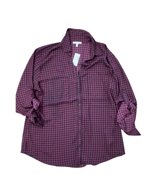 Blouse Ls By Maurices In Black & Red, Size:Xl