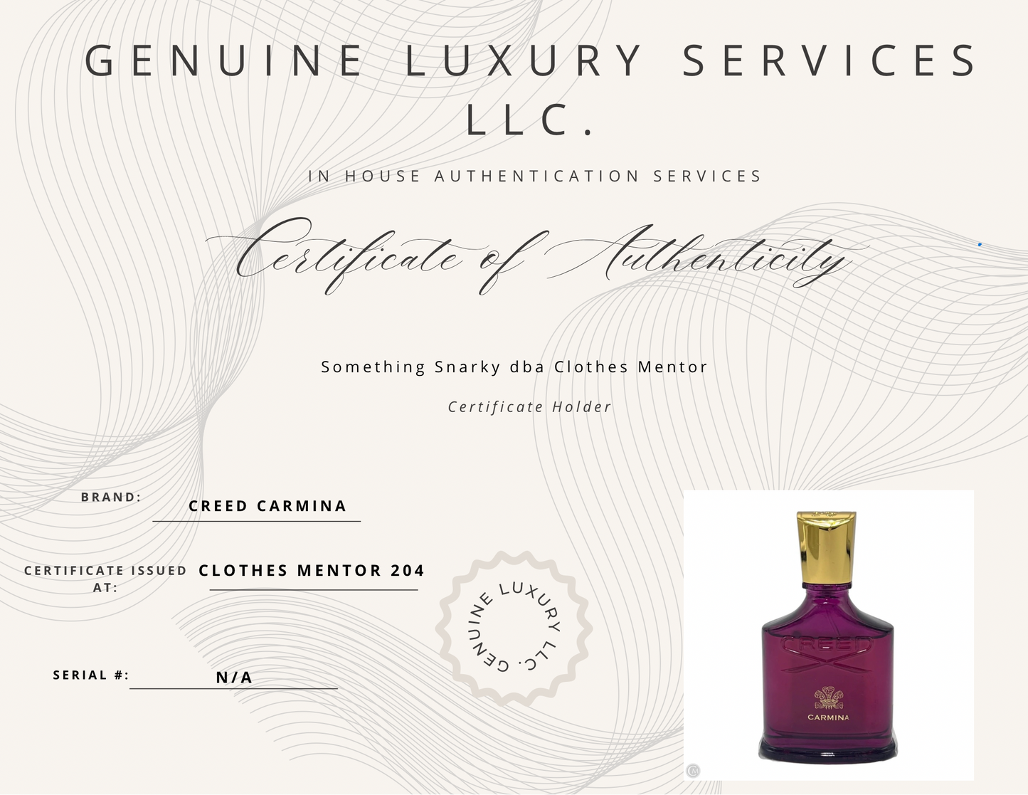 Creed Carmina Eau de Parfum 2.5oz. Luxury Fragrance