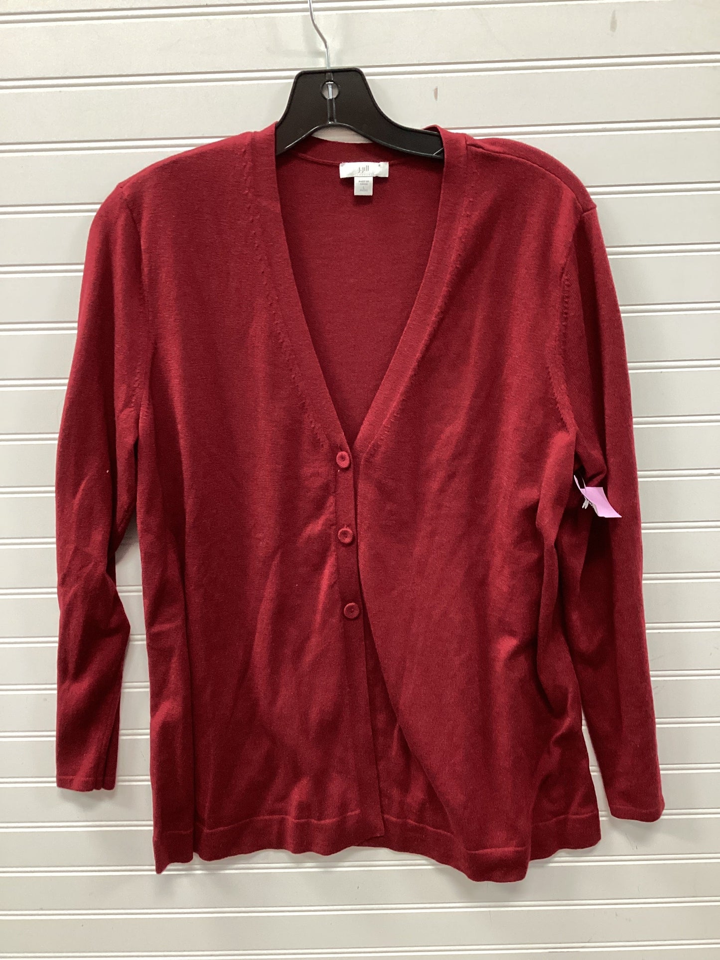 Cardigan By J. Jill In Red, Size:Lp