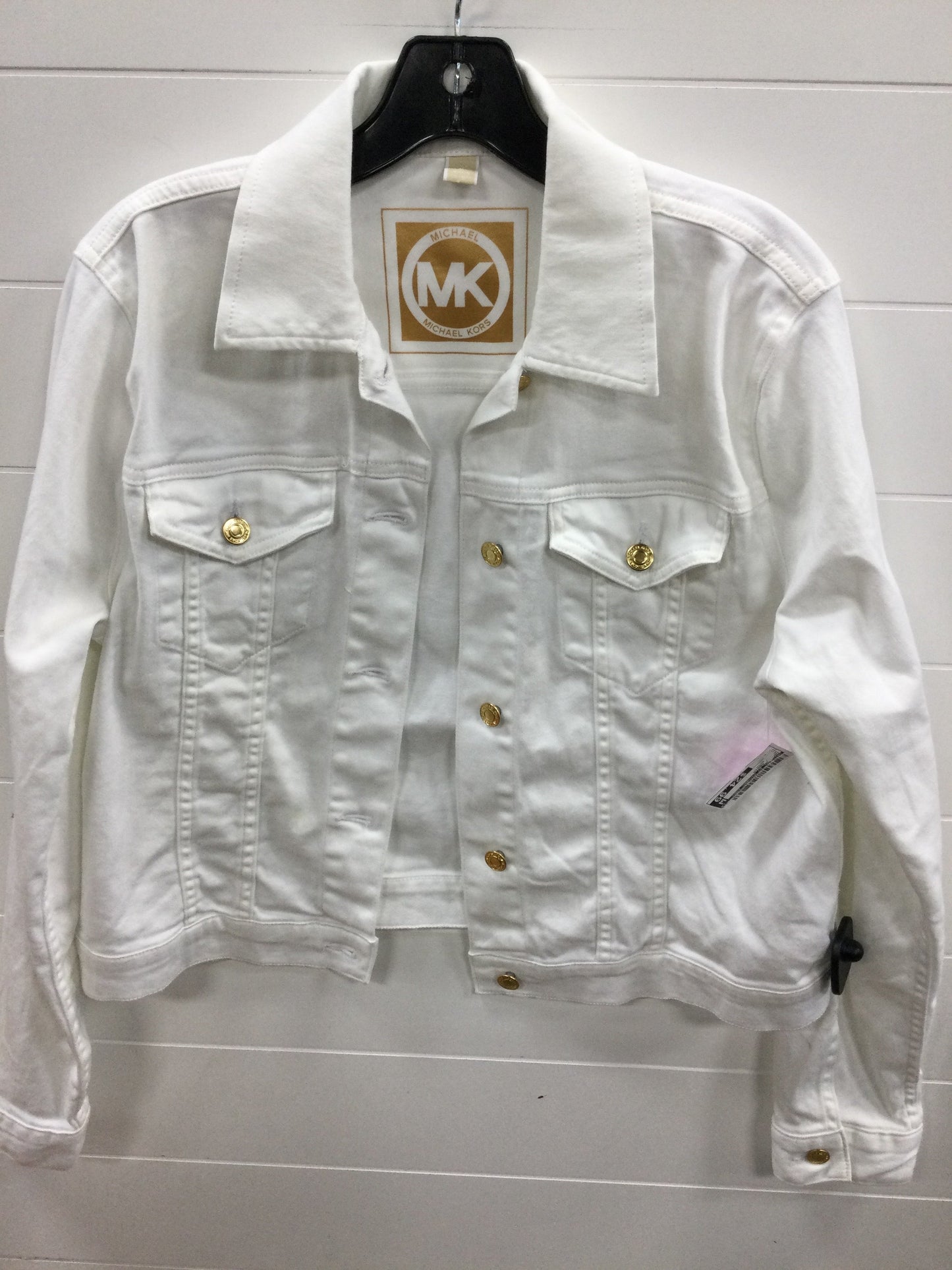 Jacket Denim By Michael By Michael Kors In White Denim, Size:L