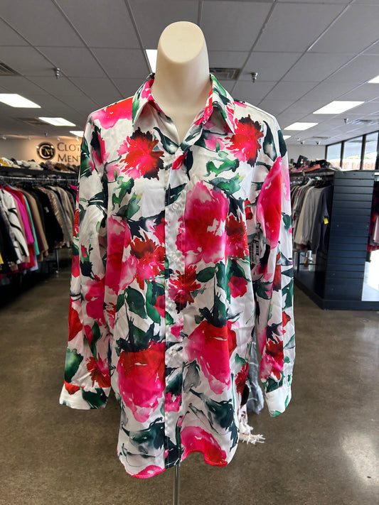 Top Ls By Clothes Mentor In Floral Print, Size:L