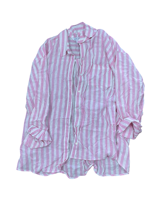 Blouse Ls By Old Navy In Pink & White, Size:Xl