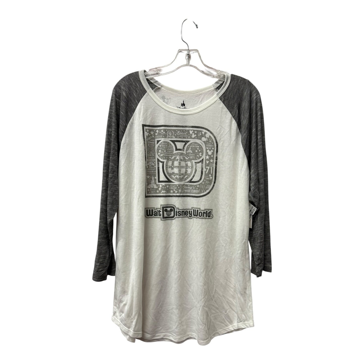 Top Ls By Disney Store In Cream & Grey, Size:1X