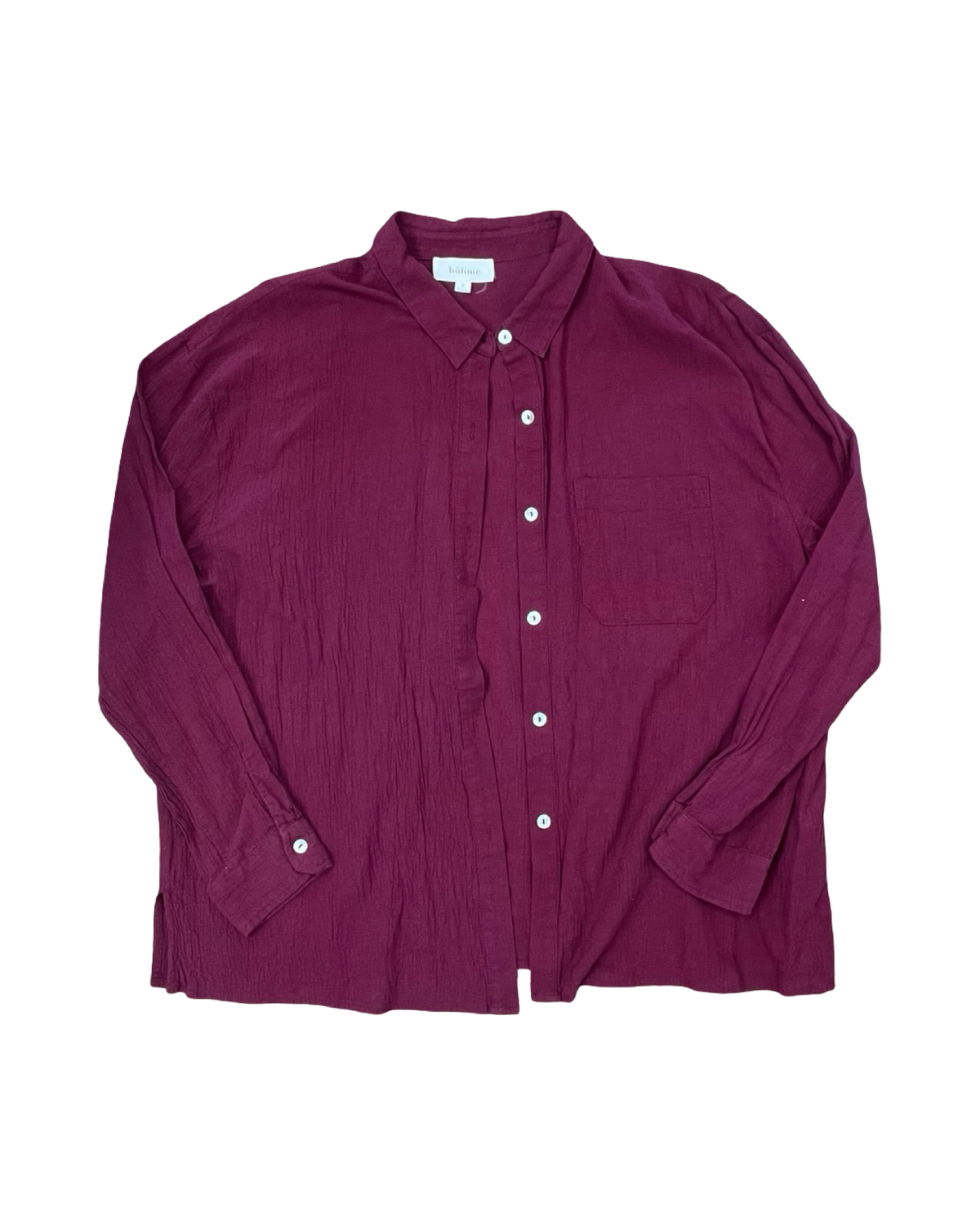 Blouse Ls By Bohme In Maroon, Size:S