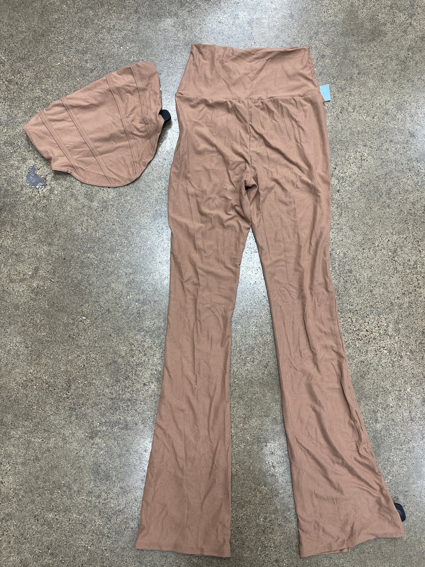 Pants Set 2Pc By Fashion Nova In Tan, Size:S