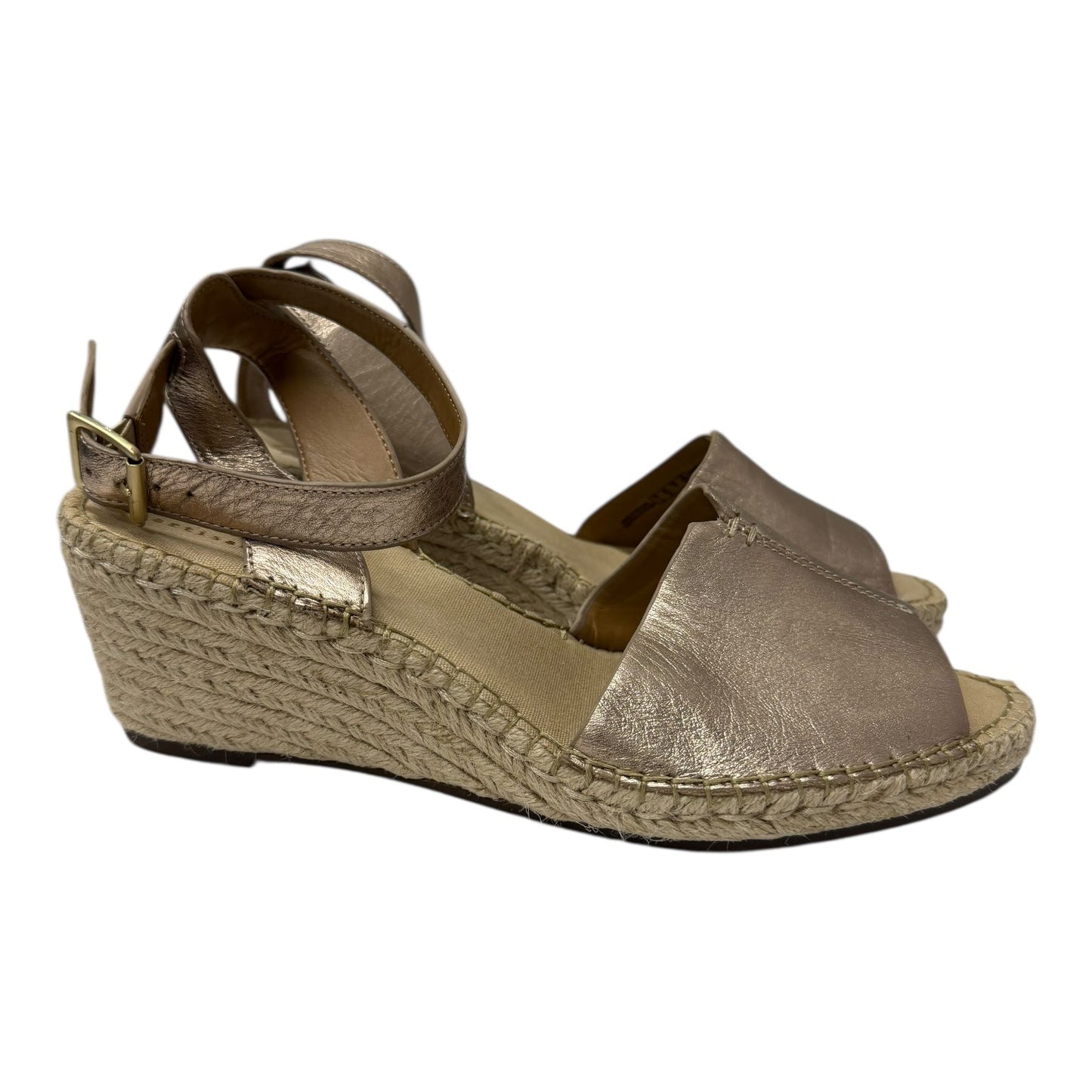 Sandals Heels Wedge By Clarks In Rose Gold, Size:9.5