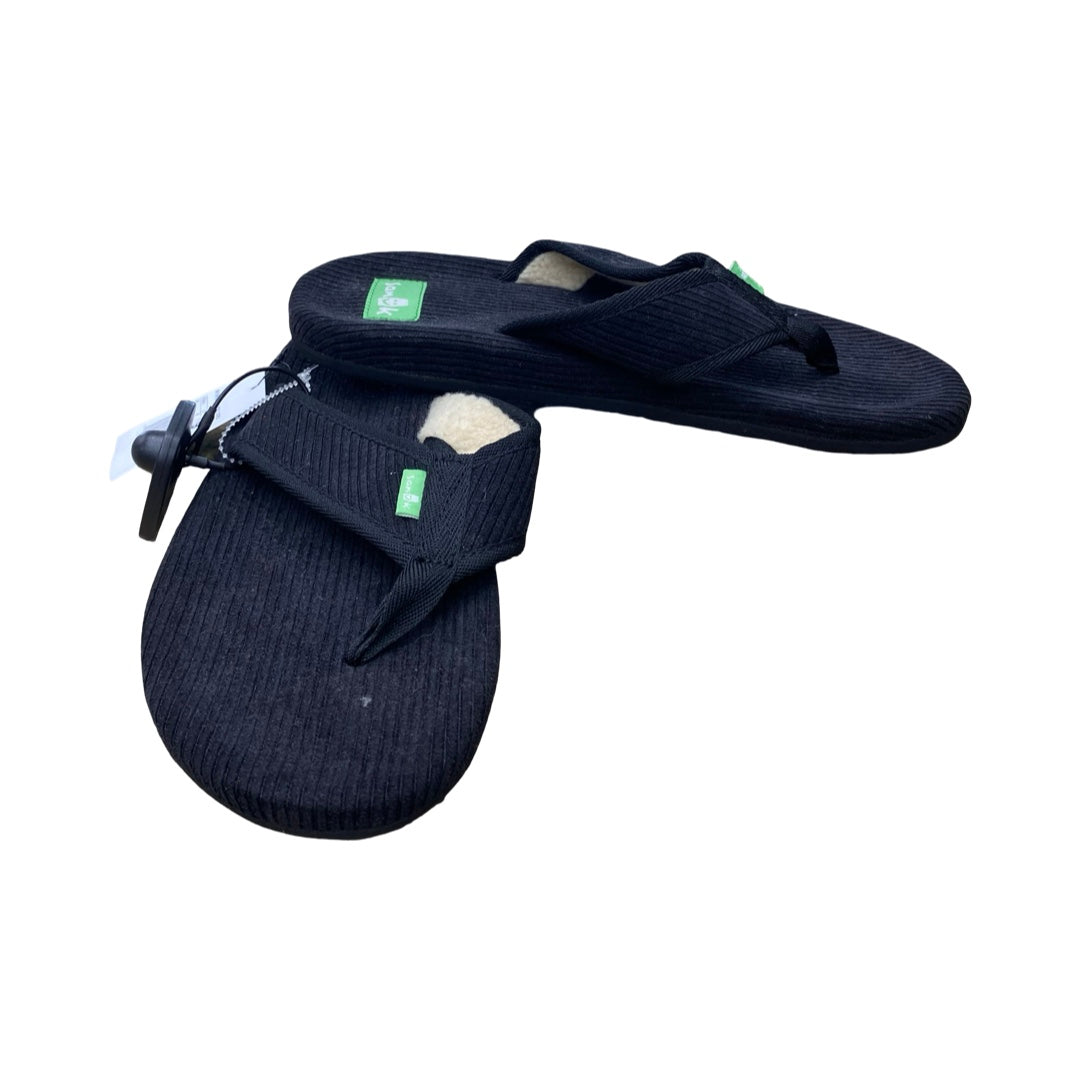 Sandals Flip Flops By Sanuk In Black, Size:9