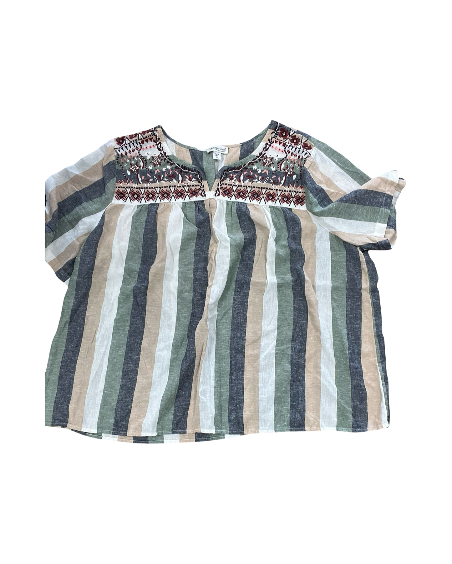 Top Ss By Coldwater Creek In Blue & Green, Size:2X