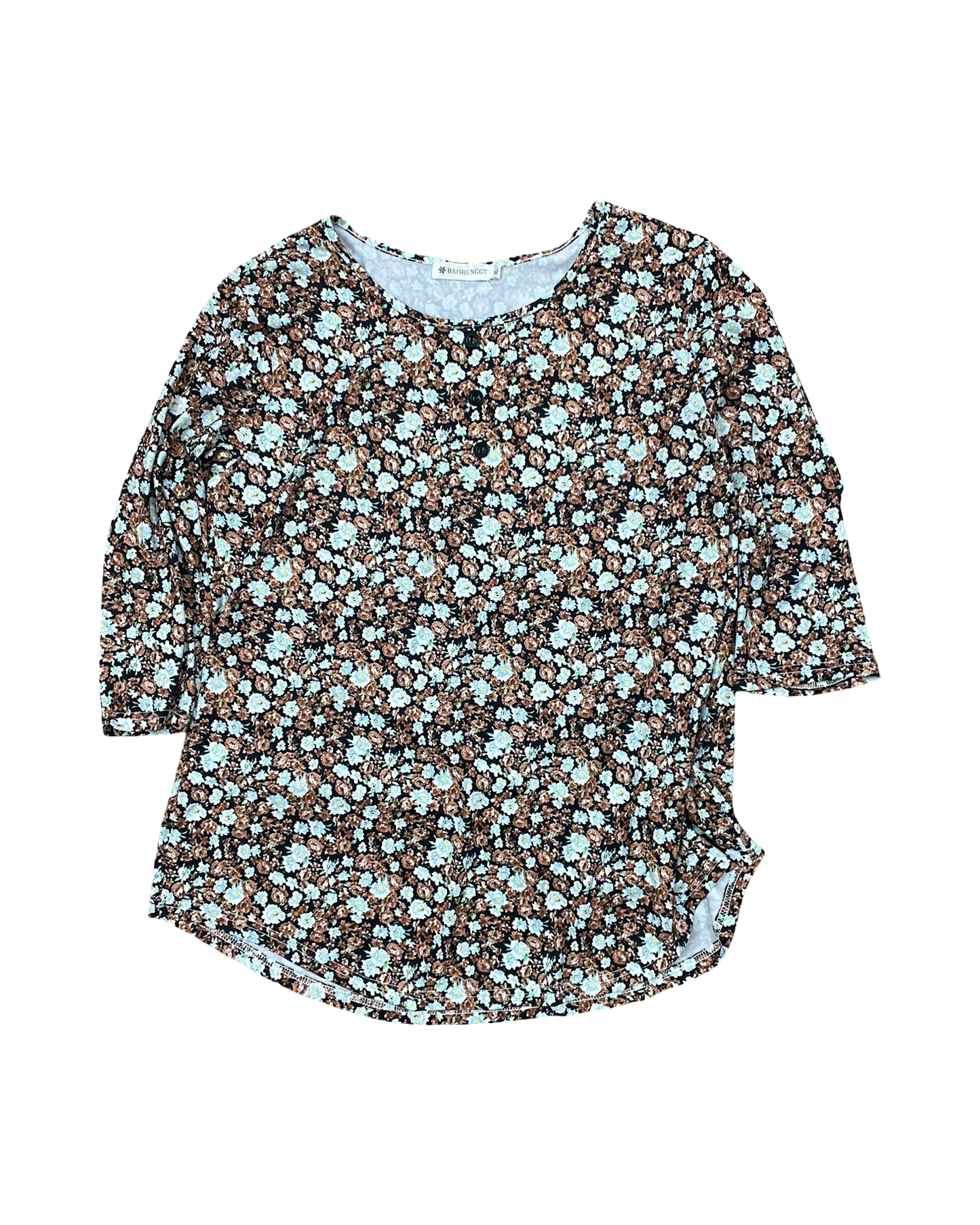 Top 3/4 Sleeve By Clothes Mentor In Black & Brown, Size:Xl